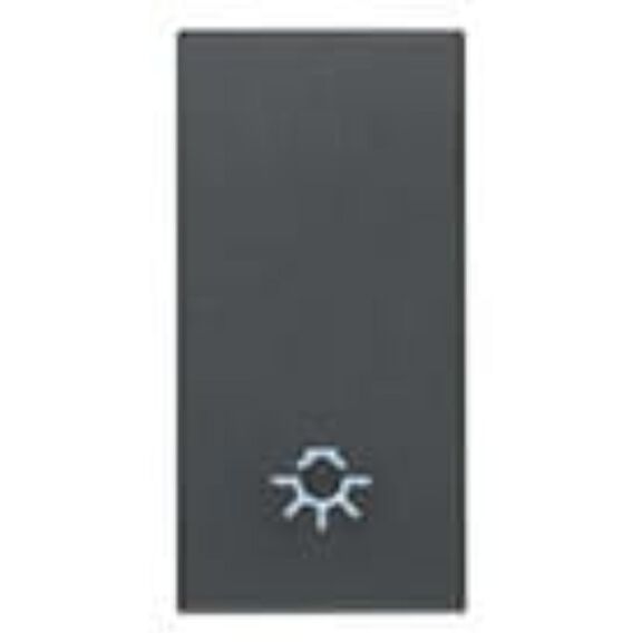 Vimar Eikon Interchangeable 1-Module Button with Lightable Lamp Symbol, Grey image number 0