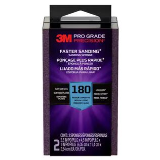 Pro Grade Precision&trade; 3-in-1 Sanding Sponge, 2.5 in x 4.5 in x 1 in, 180 grit, Medium, 6/case