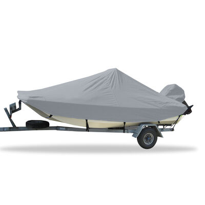 Styled-to-Fit Boat Cover for Center Console Bay Style Fishing Boats with Shallow Draft Hull