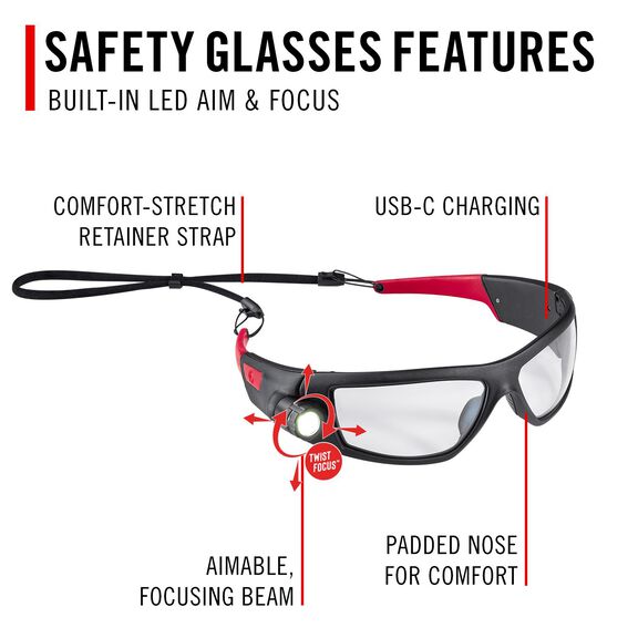 SPG500 Rechargeable Safety Glasses image number 4