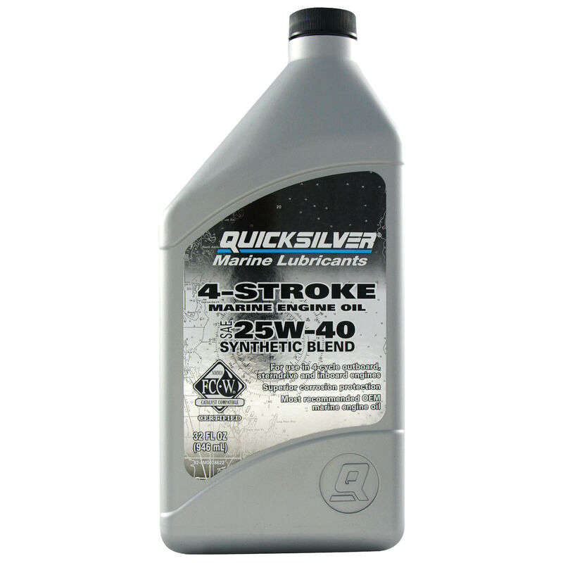 QUICKSILVER 25W40 Synthetic Blend 4Stroke Outboard Oil, Quart West Marine