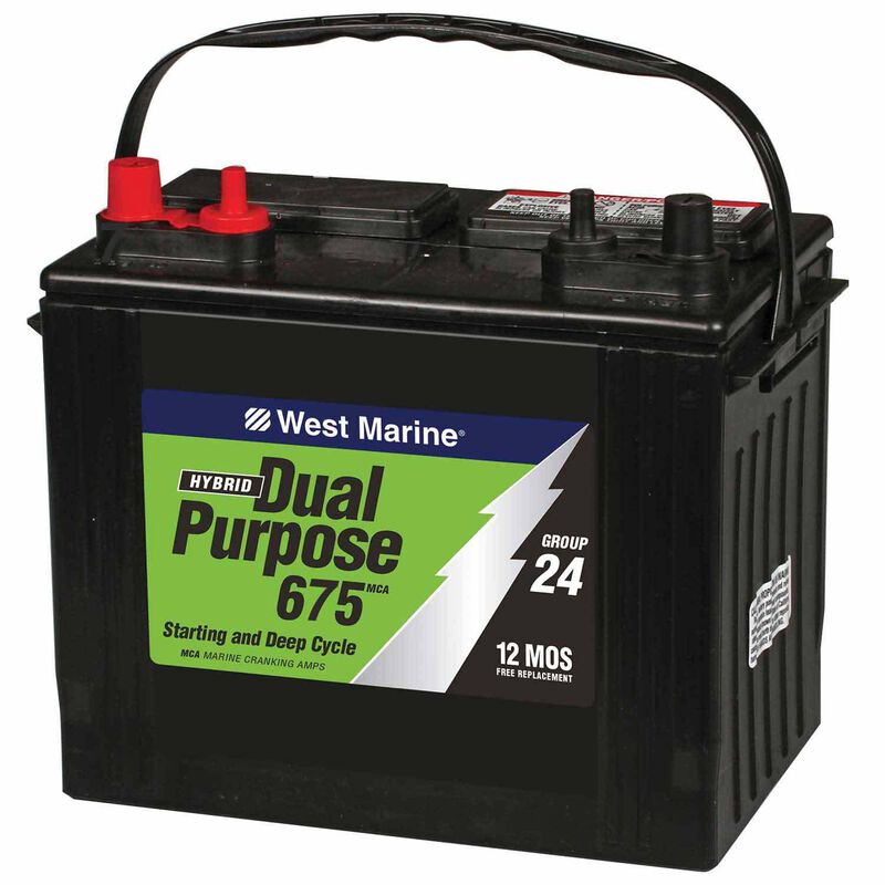 Dual-Purpose Flooded Marine Battery, 675 MCA, Group 24 image number null