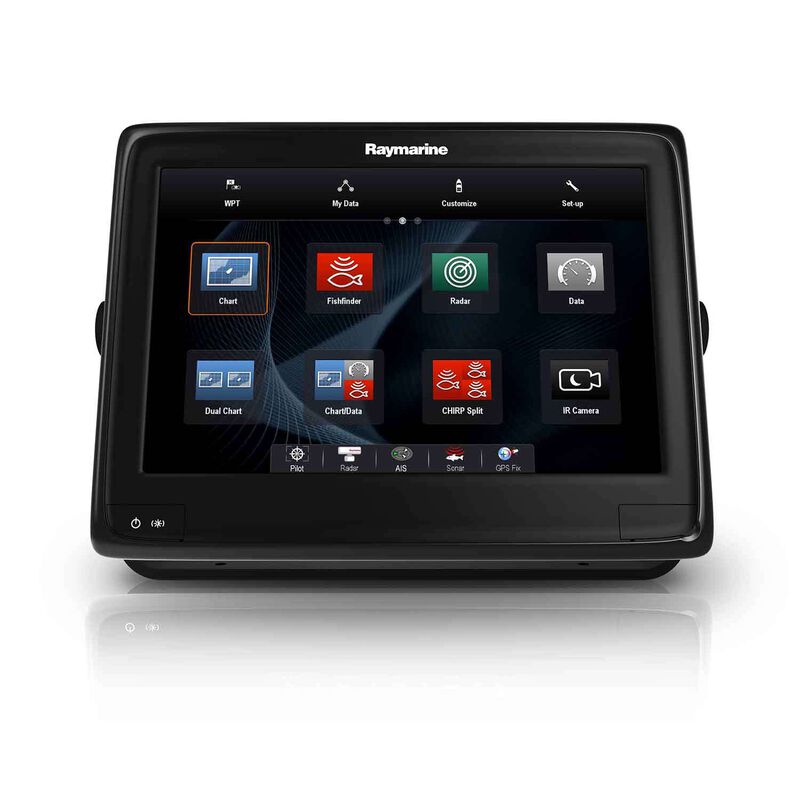 a128 Multifunction Touchscreen Display with Built in CHIRP Sonar and CHIRP Downvision, CPT-100 Transducer, Wifi and Navionics+ Charts image number 0