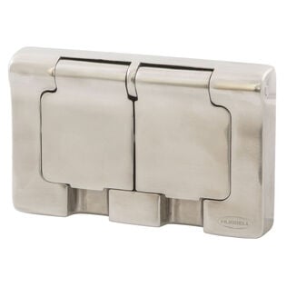 1 Gang, Stainless-Steel Duplex, 3R, Self Closing Cover