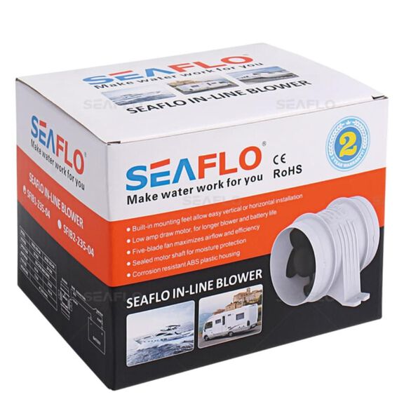 SEAFLO In-Line Blower, 12V 145 CFM 3" Marine Ventilation Fan image number 4