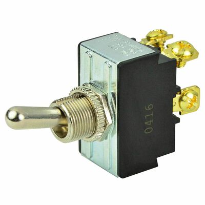 Chrome Plated Toggle Switch, Off/On, DPST