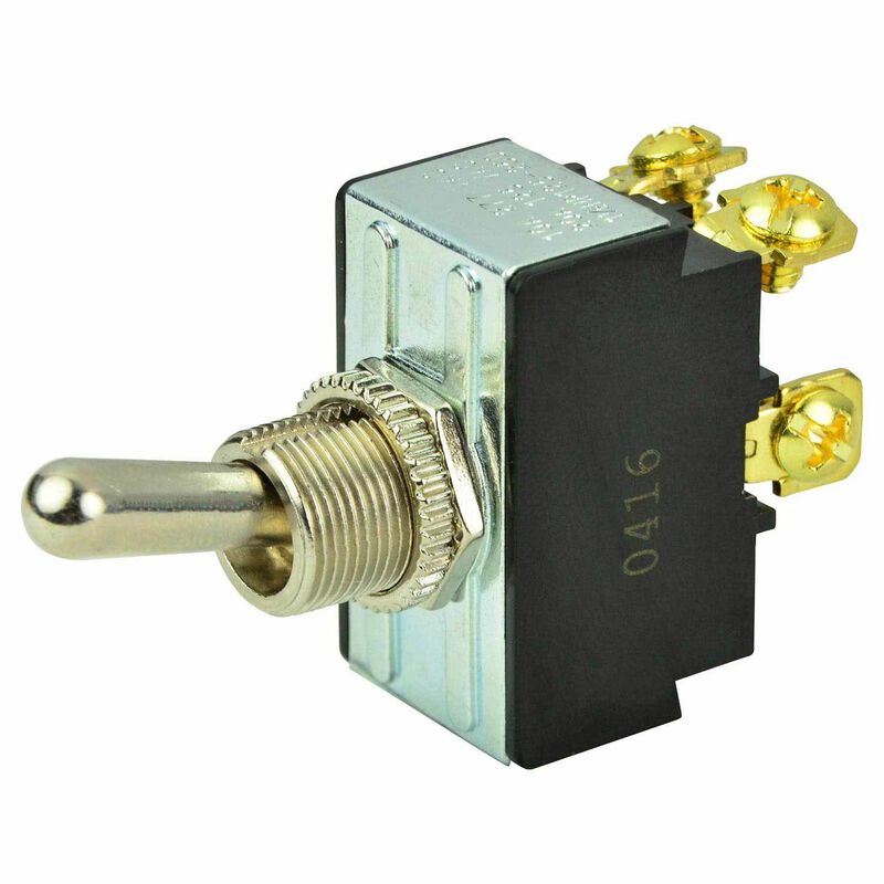Chrome Plated Toggle Switch, Off/On, DPST image number 0