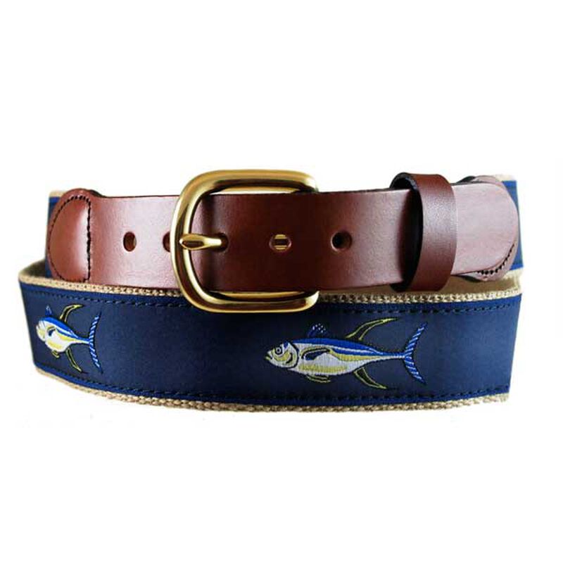Men's Yellow Fin Leather Tab Belt image number 0