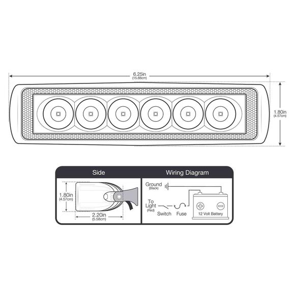 Six LED Aluminum Spreader/Docking Light with Stainless Steel Bracket, White image number 4