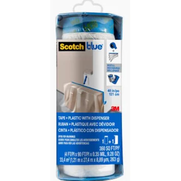 ScotchBlue Tape + Plastic with Dispenser PTD2093-48-L image number 0