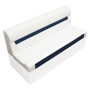 Wise DLX106-1904 DLX Series 55" Pontoon Bench Cushion Set - White / Mariner Blue