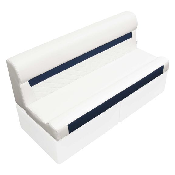 Wise DLX106-1904 DLX Series 55" Pontoon Bench Cushion Set - White / Mariner Blue image number 0