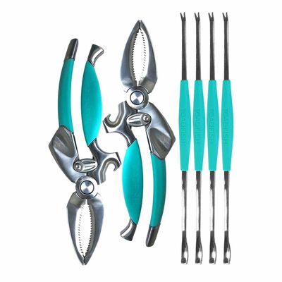 Crab and Lobster Tool Set - 2 Crab/Lobster cutters, 4 Seafood Forks