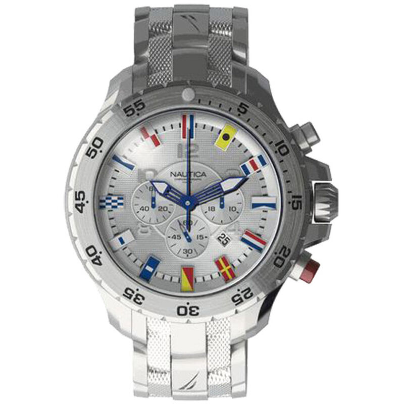 Men's NST Chronograph Silver Flag Watch image number 0
