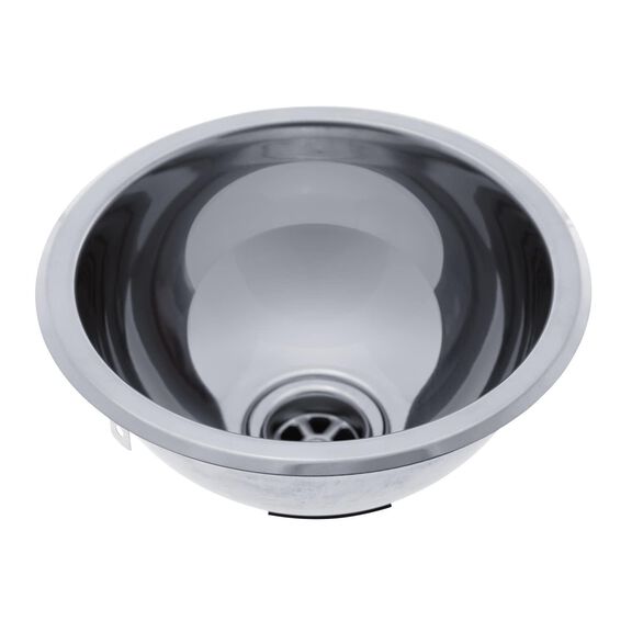 HalfSphere Sink Ultra-Mirror Finish, 304 Stainless Steel, 2" Drain, SoundKOTE, With Tabs image number 0