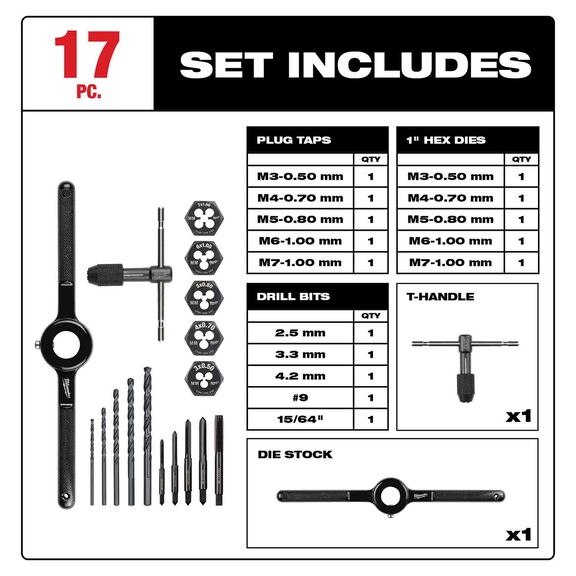 Metric Tap and Die Set, 17 Piece image number 2