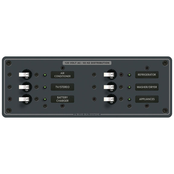 6-Position AC Circuit Breaker Panel, 6 Circuit Breakers image number 0