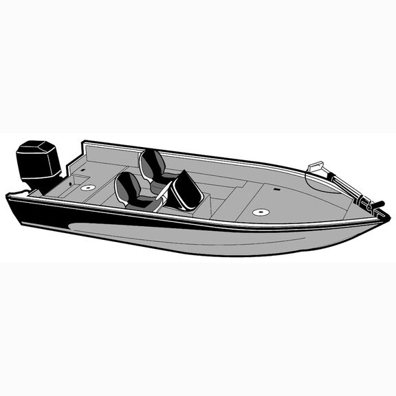 16'6" Styled-to-Fit Boat Cover for Narrow V-Hull Fishing Boats with Side Console image number 1