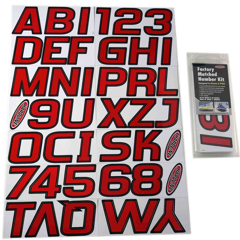 HARDLINE PRODUCTS 3" Block Lettering Kit Red/Black West Marine