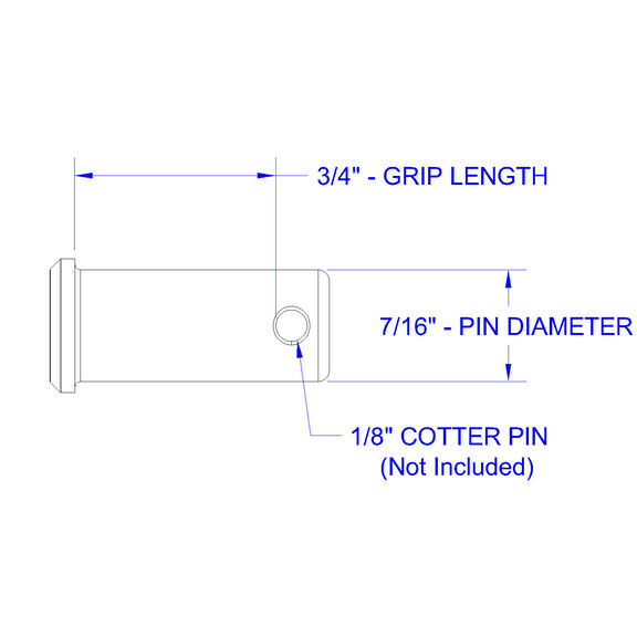 Stainless Steel Clevis Pin, 7/16" Dia. X 3/4" Grip Length image number 1