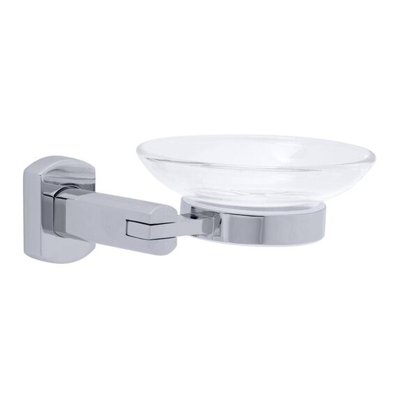 Miah Soap Dish Plastic Dish Chrome image number 0