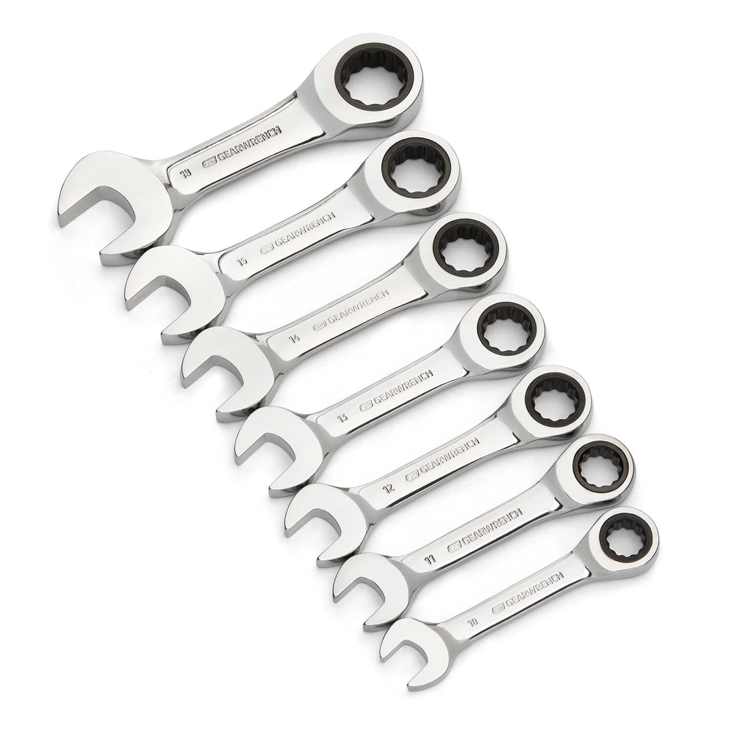 7-Piece Metric Stubby Ratcheting Wrench Set