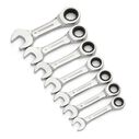 7-Piece Metric Stubby Ratcheting Wrench Set image number 0
