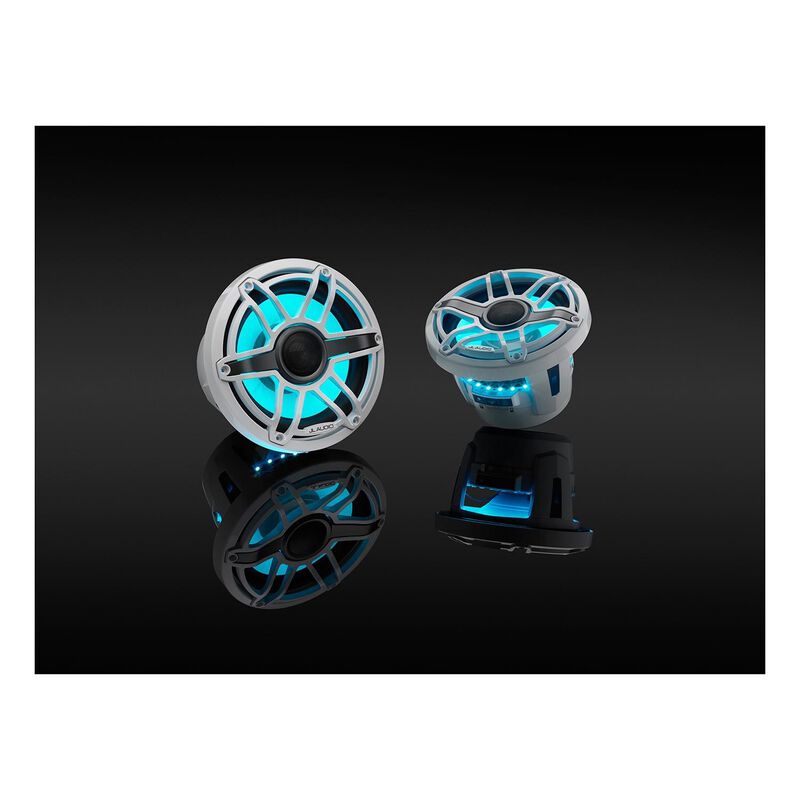 M6-880X-S-GwGw-i 8.8" Marine Coaxial Speakers, White Sport Grilles with RGB LED Lighting image number 8