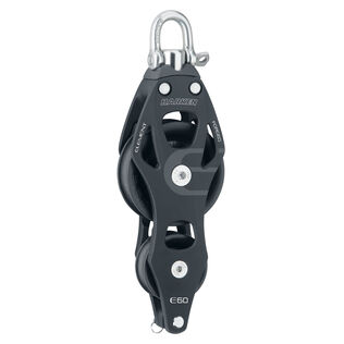 60 mm Element Fiddle Block with Becket and Swivel/Locking Shackle