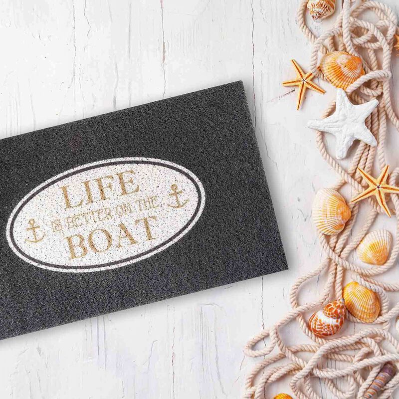 18" x 30" PVC Spray Print Boarding Mat, Life is Better on the Boat image number 2