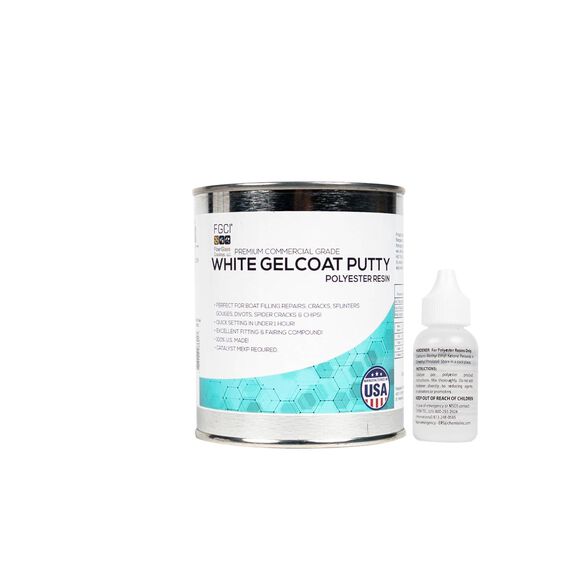 Gelcoat Repair Putty Gallon Kit, White image number 0