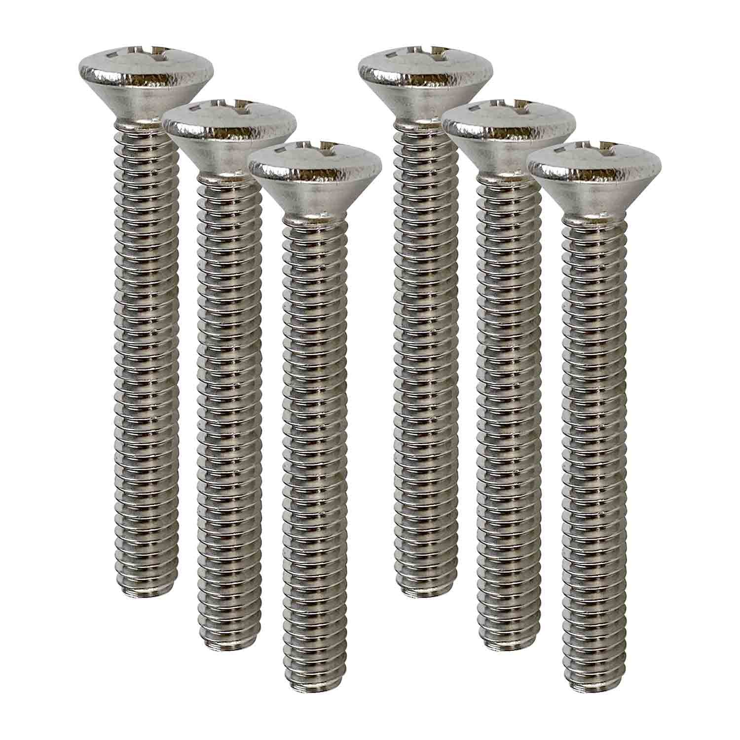 Phillips Oval Head Machine Screws, 6 Piece, Stainless Steel