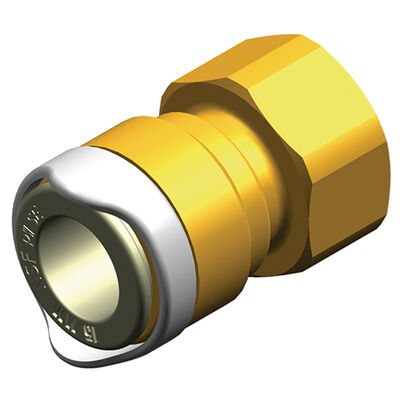 Quick Connect Adapter, 1/2" BSP Female to 15mm (Brass)