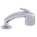 Deck-Mount Sprayer Small Chrome Sprayer No Hook w/Elbow, 10' White Rubber Hose, Low Profile Holder image number 0