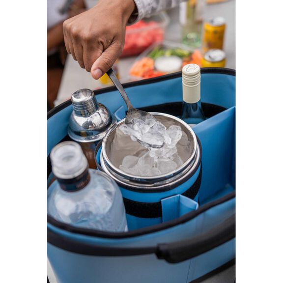 KeepR Beverage Tote Caddy with Ice Bucket and Shoulder Strap, South Pacific image number 5