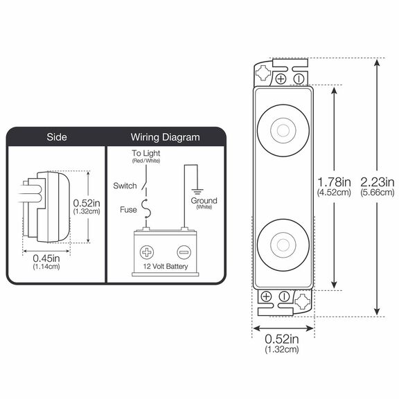 Two LED Module Light, Dual Mount, Blue, 4-Pack image number 2