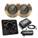 Lumishore EOS SMX153 LED Surface Mount Underwater Lights, 5,500 Lumen, RGBW, 2 Light Set with Display image number 0
