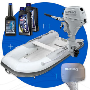 West Marine RIB 350 Hypalon Inflatable Boat & Suzuki White 20HP Outboard Bundle