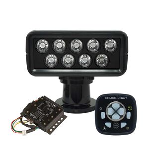 RCL-100 LED Searchlight, Black, with new URC-104 Master Controller and URP-103 Wired Point Pad