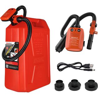SEAFLO Rechargeable Fuel Transfer Pump &ndash; 3.2 GPM, Automatic Stop Sensor, Portable Gas Can Pump for Gasoline, Diesel & Oil