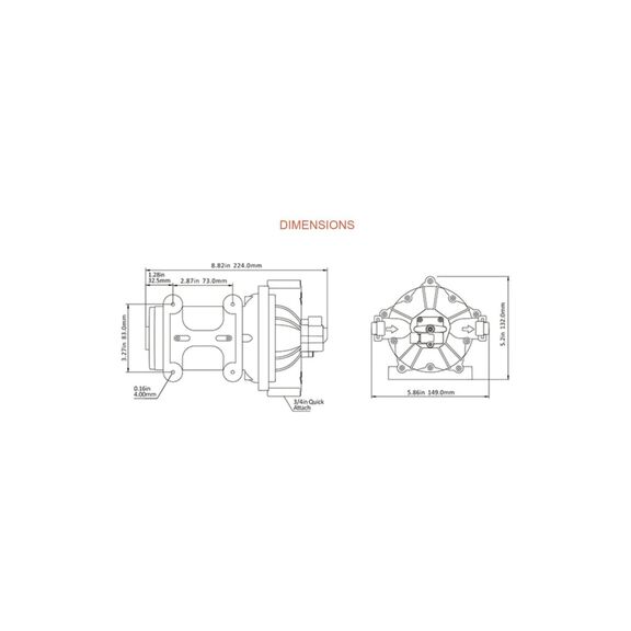 SEAFLO 52-Series Water Pressure Diaphragm Pump - 12v, 5.5GPM, 60PSI image number 2