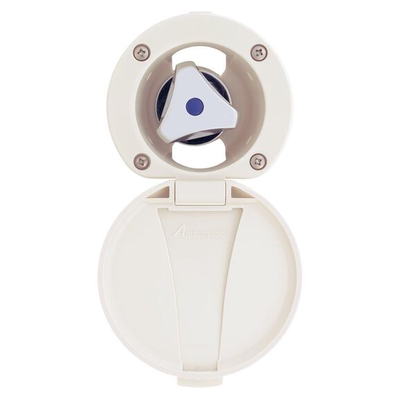Trinidad Recessed Control Valve Cold Only, Warm White Cup & Lid, Chrome Trinidad Handle image number 0