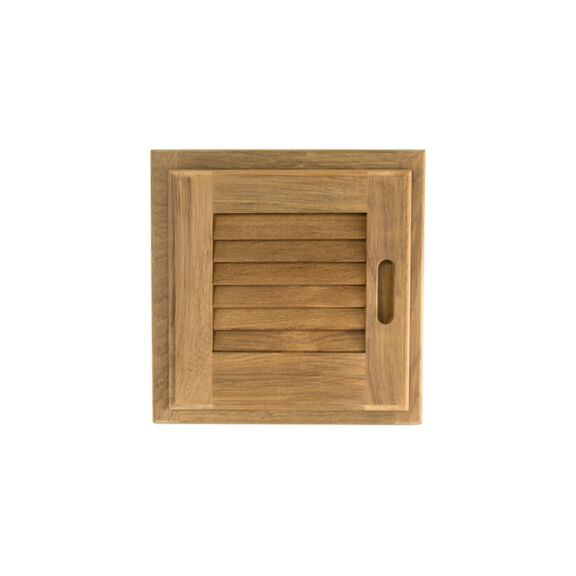Left Hand Teak Louvered Door & Frame, 12" image number 0