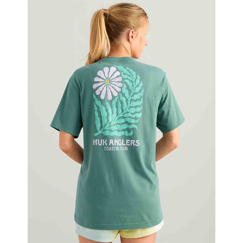 Huk Women's Coastal Club Oversized Shirt, in North Atlantic, Size XL | by West Marine