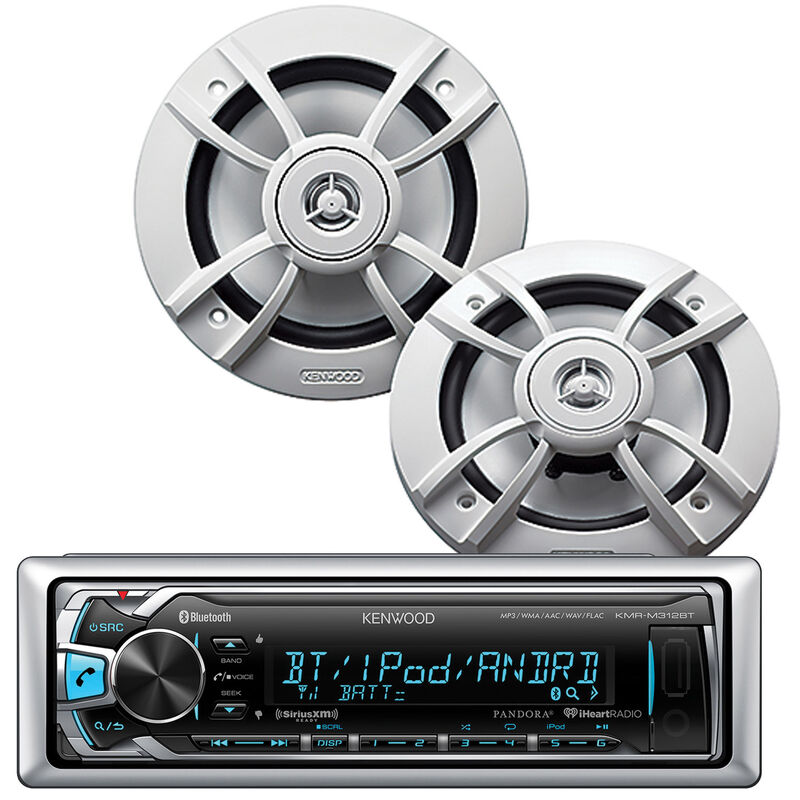 KENWOOD KMRM312BT Receiver/KFC1633MRW Speaker Package West Marine