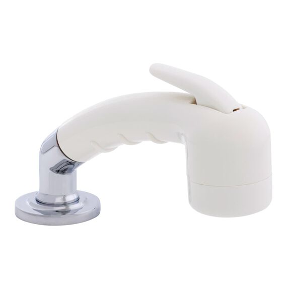 Deck-Mount Sprayer Small Warm White Sprayer No Hook w/Elbow, 6' Stainless Steel Hose, Low Profile Holder image number 0