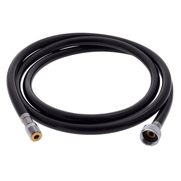 Hose 6' Rubber PVC 15/1 Metric-M + 1/2" NPS-F Black image number 2