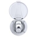 Recessed Shower Chrome Cup & Lid, Hammer-Head Arctic White Sprayer, 10' White Rubber Hose image number 5