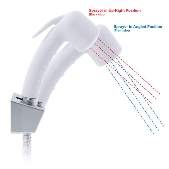 Trinidad 2H External Shower Mixer Small Arctic White Sprayer, 6' Stainless Steel Hose Chrome/Arctic White image number 4