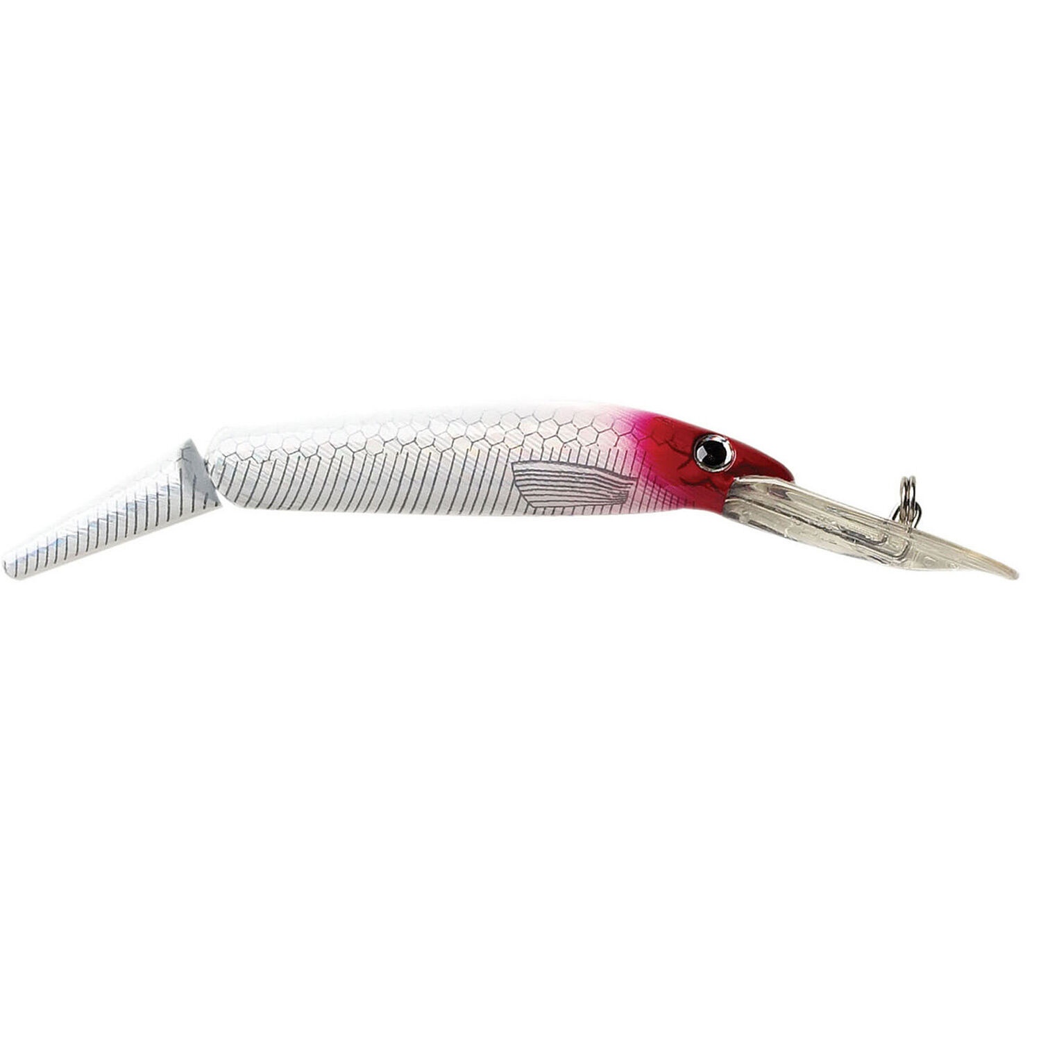 7" Predator Minnow Jointed Bait, Red/Pearl White